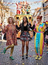 billiga Kvinno skor-Kvinnors Mardi Gras Gröna Snörning Knasiga Mönstrade Klackar Oxford – Färgglad Karneval Stil Perfekt för Festivalfirande Rolig  Vibrant Look