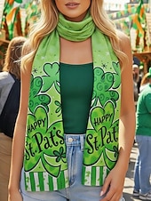  Bufanda de poliéster con tacto aterciopelado para mujer, ideal para el Día de San Patricio. Múltiples diseños. Ideal para celebraciones del Día de San Patricio.
