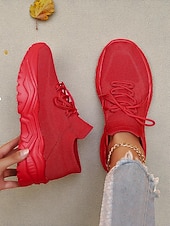 ieftine Pantofi de dama-Teniși verzi Flyknit pentru femei - pantofi casual confortabili cu design șireturi, ideali pentru evenimente de Ziua Sfântului Patrick, plimbări zilnice, comisioane în aer liber și întâlniri casual