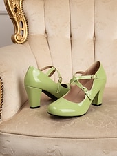 economico Retrò anni ’50-Per donna Quotidiano Lavoro Feste Fibbia Tacco a Blocco Punta Tonda Elegante Vintage Finta Pelle Fibbia Nero Bianco Rosa