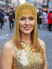 voordelige Accessoires-Dames Mardi Gras Beade Hoofddoek met Plastic Kralen Meerdere Kleuren Elegante Ontwerp Perfect voor Carnaval  Masker Bals