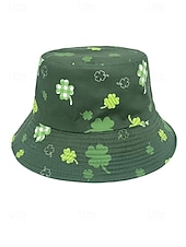 abordables Accesorios-Sombrero de pescador de poliéster para mujer, con trébol y duende del Día de San Patricio, varios patrones, perfecto para el Día de San Patricio y para uso diario.