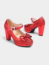 Χαμηλού Κόστους Γυναικεία παπούτσια-Γυναικείες Σατανάδες Χρυσές Γυαλιστερές Mary Jane με Λεπτομέρεια σε Σχέδιο - Λαμπερές Πλατφόρμες Ρετρό Στυλ Γοητείας Ιδανικές για Καρναβάλι και Εορταστικές Γιορτές