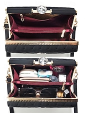 Χαμηλού Κόστους Τσάντες χιαστί-Γυναικεία τσάντα χειρός από λουστρίνι – κομψό καπιτονέ σχέδιο, έτοιμη για γάμο και μετακινήσεις, για πολλαπλές περιστάσεις με χρυσό λουράκι αλυσίδας