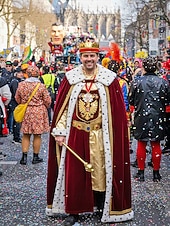 economico Accessori-Corona da re in tessuto poliestere per uomini – design dorato e rosso perfetta per feste di carnevale e balli in maschera