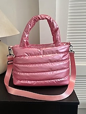 olcso Kézitáskák és bevásárlótáskák-női könnyű, steppelt, puffos, keresztpántos táska - többszínű, vízálló, párnázott kézitáska mindennapi ingázáshoz