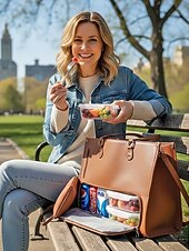 cheap Handbag &amp; Totes-Women's Faux Leather Tote Bag with Adjustable Shoulder Strap, Large Capacity, Waterproof, Multiple Colors - Perfect for Weekend Getaways and Daily Commute