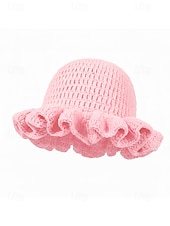 お買い得  アクセサリー-女性用クロシェラッフルバケットマルディグラハット – カーニバル、コスチュームパーティー、ボヘミアンシックスタイル用の多色レインボーニットフェスティバルキャップ