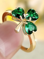  Női Szent Patrik-napi lóhere alakú gyűrű, réz anyagból, elegáns, szerencsét hozó ír stílusú ékszer hölgyeknek, tökéletes ünnepi viseletre, felvonulásokra, partikra és ünnepi alkalmakra