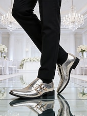cheap Monk Shoes-Men's Gold Patent Leather Double Monk Strap Loafers - Luxe Footwear for Formal Dinners and Special Events and Weddings