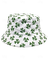abordables Accesorios-Sombrero de pescador de poliéster para mujer, con trébol y duende del Día de San Patricio, varios patrones, perfecto para el Día de San Patricio y para uso diario.