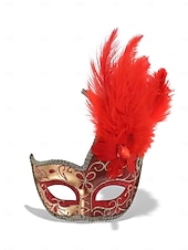 cheap Accessories-Women's Purple Feather Masquerade Mardi Gras Mask - Glitter Venetian Half-Mardi Gras Mask with Gold Trim for Carnival, Costume Balls &amp; Glamorous Party Events