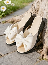 economico Sandali con zeppa-sandali da donna con zeppa e fiocco rossi, sandali casual aperti per le uscite estive, le vacanze, lo shopping e l'uso quotidiano