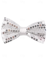 cheap Accessories-Men's Sequin Bow Tie, Polyester Material, Available in Multiple Colors, Perfect for Carnival &amp; Masquerade Balls, Fun &amp; Festive Accessory