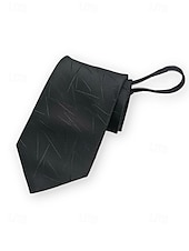 billiga Bröllop ACC-herrslips med dragkedja, färdigknuten slips i polyester med dold dragkedja, klassisk randig affärsmodell, flerfärgade alternativ, för bröllop, kontorskläder och eleganta vardagsevenemang