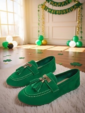  Grønne loafers med kvast til dame – klassiske og trendy St. Patricks dag-sko til parader, festivaler, fester og hverdagsbruk