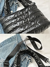 olcso Kézitáskák és bevásárlótáskák-női könnyű, steppelt, puffos, keresztpántos táska - többszínű, vízálló, párnázott kézitáska mindennapi ingázáshoz