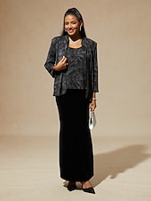 baratos Jaquetas-Mulheres Blusa Tops elegantes Elegante à moda Manga 3/4 Colarinho Mandarim Tops regulares Trabalho Convidado do casamento Traje formal Preto Outono Inverno