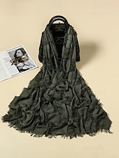 halpa Naisten huivit-Naisten puuvilla-pellavahuivi hapsutetuilla tupsuilla – boheemi tyyli, useita värejä, kevyt ja mukava arkeen ja vapaa-aikaan