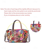 olcso Kézitáskák és bevásárlótáskák-női valódi bőr kézitáska, többirányú hordozási lehetőségekkel, 3D virágdíszítéssel, stílusos és funkcionális mindennapi használatra vagy különleges alkalmakra