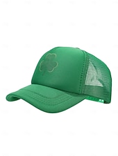 halpa Pyhän Patrikin päivä-miesten vihreä Pyhän Patrickin päivän paita &amp;valkoinen verkkohattu apilanlehden koristeella – tyylikäs lippis juhlallisiin tilaisuuksiin