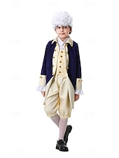 abordables Tenues-250e anniversaire des États-Unis Rococo Baroque Tenues Manches longues George Washington Alexander Hamilton Epoque Coloniale Déguisement Garçons Carnaval Jour de l'indépendance 4 juillet Enfant