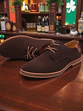 economico Scarpe da uomo-scarpe oxford in pelle scamosciata verde da uomo, scarpe casual morbide e leggere per comfort e stile, perfette per l'uso quotidiano, casual da lavoro, feste e outfit per il giorno di San Patrizio