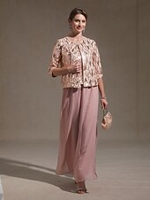 abordables Blouses Florales-Femmes Hauts à paillettes Paillettes Broderie Géométrique Élégant Manche 3/4 Col mandarin Hauts Réguliers Soirée Tenue de soirée Tenue formelle Rose Claire Été Printemps Automne