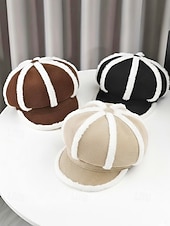 cheap Women's Hats-Women's Thickened Polyester Plaid Hat with Bow Detail, Available in Multiple Colors – Perfect for Fall and Winter Fashion