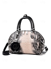 Недорогие Сумки с ручками сверху и шопперы-Женская сумка из искусственной кожи с рисунком крокодила, несколько цветов и вариантов ношения, модная и универсальная для повседневного использования.