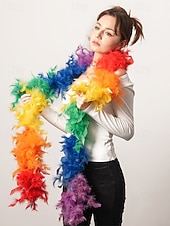 お買い得  アクセサリー-女性用マルディグラ羽毛ボア、複数の色、柔らかく軽量、カーニバルや仮面舞踏会に最適