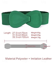 billiga Tillbehör-Elastiskt polyesterbälte för kvinnor, i flera färger, bekvämt och töjbart, perfekt för St. Patricks Day och vardagsbruk