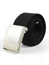 economico Accessori-Cintura da uomo in tela, tessuto multicolore con fibbia argentata elegante, perfetta per il giorno di San Patrizio, il carnevale e l'uso quotidiano, regolabile ed elegante