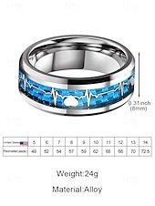 economico San Valentino-anello da uomo in acciaio inossidabile con battito cardiaco e design a cuore, disponibile in più colori: perfetto per San Valentino e per l'uso quotidiano