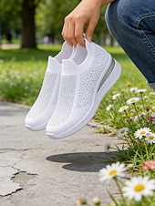 cheap Women's Sneakers-Women's Sparkle Pink Flyknit Platform Sneakers – Stylish Lightweight Knit Shoes for Walking, Shopping, Travel and Daily Wear