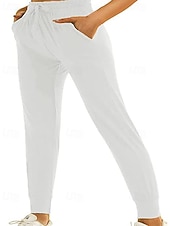 זול מכנסיים ישרים-בגדי ריקוד נשים מכנסי טרנינג מכנסיים מחודדים צ'ינו אופנתי סגנון רחוב יום יומי באורך מלא מותן בינונית אחיד שרוך כיס קומפורט נוח מיקרו-אלסטי יומי בָּחוּץ חופשה אפור כהה שחור לבן יין אביב סתיו חורף רגיל