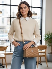 Χαμηλού Κόστους Τσάντες χιαστί-Γυναικεία τσάντα χειρός από λουστρίνι – κομψό καπιτονέ σχέδιο, έτοιμη για γάμο και μετακινήσεις, για πολλαπλές περιστάσεις με χρυσό λουράκι αλυσίδας