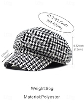 levne Dámské klobouky-Dámská polyesterová čepice s pepito vzorem – elegantní vintage design, více barev, stylová a pohodlná pro každodenní nošení