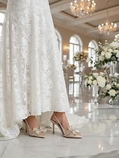 halpa Morsian-elegantit satiinikorkokengät kristallirusetilla – slingback-hääkengät klassisiin tanssiaisiin ja intiimeihin seremonioihin