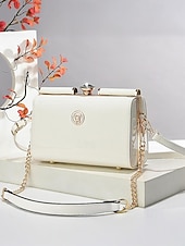 Χαμηλού Κόστους Τσάντες χιαστί-Γυναικεία τσάντα χειρός από λουστρίνι – κομψό καπιτονέ σχέδιο, έτοιμη για γάμο και μετακινήσεις, για πολλαπλές περιστάσεις με χρυσό λουράκι αλυσίδας