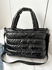 olcso Kézitáskák és bevásárlótáskák-női könnyű, steppelt, puffos, keresztpántos táska - többszínű, vízálló, párnázott kézitáska mindennapi ingázáshoz