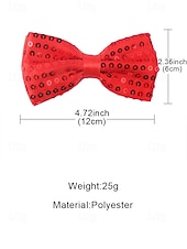 cheap Accessories-Men's Sequin Bow Tie, Polyester Material, Available in Multiple Colors, Perfect for Carnival &amp; Masquerade Balls, Fun &amp; Festive Accessory