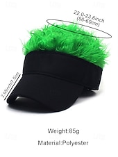 abordables Día de San Patricio-Sombrero de visera de poliéster para hombre con peluca sintética colorida, disponible en varios colores, perfecto para el Día de San Patricio, carnaval y ocasiones festivas.