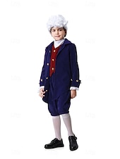  250e jubileum VS Rococo Barok Outfits Lange Mouwen George Washington Alexander Hamilton Koloniaal Kostuum Jongens Carnaval Independence Day 4 juli Kinderen Jas Broeken Kraag