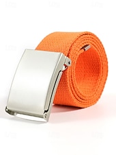 economico Accessori-Cintura da uomo in tela, tessuto multicolore con fibbia argentata elegante, perfetta per il giorno di San Patrizio, il carnevale e l'uso quotidiano, regolabile ed elegante