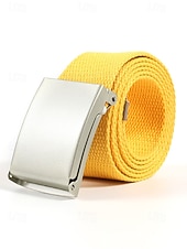 economico Accessori-Cintura da uomo in tela, tessuto multicolore con fibbia argentata elegante, perfetta per il giorno di San Patrizio, il carnevale e l'uso quotidiano, regolabile ed elegante