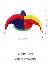 זול אביזרים-כובע ליצן של ג'סטר מרדי גרא ומערכת אף ליצן – מושלם לקרנבל ומסיבות מסכה