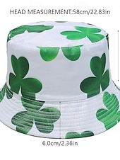  Sombrero de pescador con estampado de trébol verde para mujer: divertido y elegante para el Día de San Patricio, festivales y ropa informal.