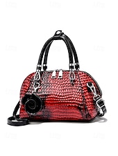 Недорогие Сумки с ручками сверху и шопперы-Женская сумка из искусственной кожи с рисунком крокодила, несколько цветов и вариантов ношения, модная и универсальная для повседневного использования.