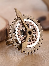 halpa Lisätarvikkeet-Naisten Mardi Gras steampunk antiikkiseosrataskäyttö ja kelloa käden sormus - monivärinen teollinen lisävaruste karnevaaleille ja pukeutumisjuhliin